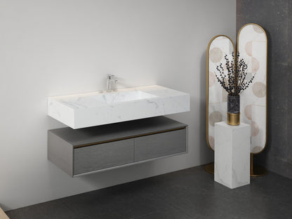 Luxe81 Unit with 3TH Marble Stone Top 1195 x 555 x 270mm