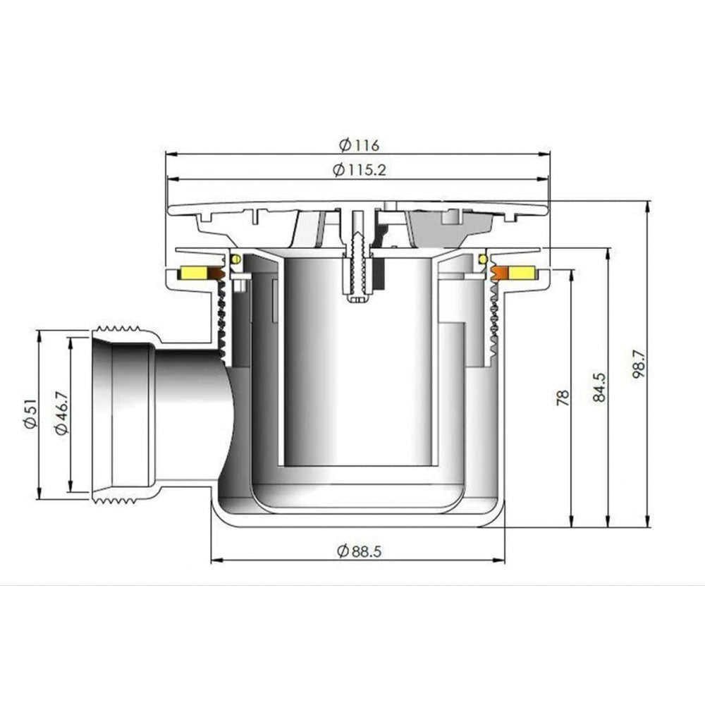 Luxe81 90mm Fast Flow Shower Tray Waste