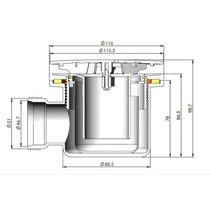 Luxe81 90mm Fast Flow Shower Tray Waste