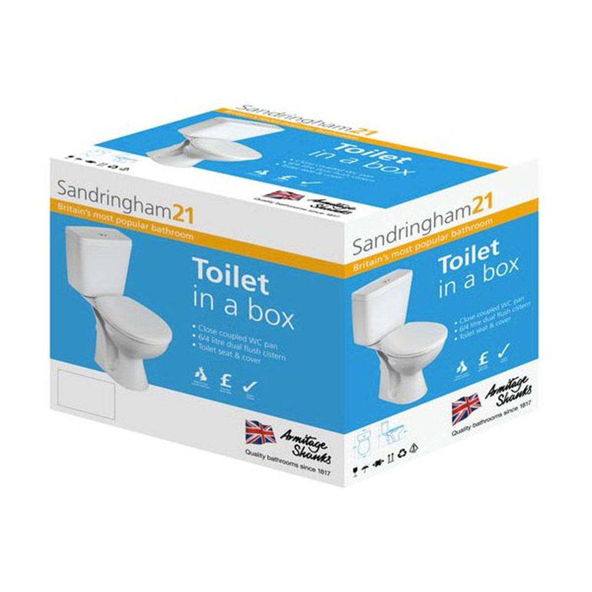 Armitage Shanks Sandringham S049901 21 Close Coupled WC Toilet To Go Box Pack