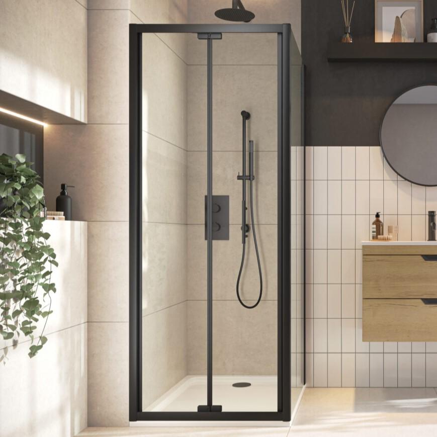Luxe81 S6 Matt Black Bifold Shower Door