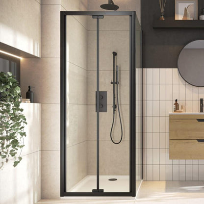 Luxe81 S6 Matt Black Bifold Shower Door