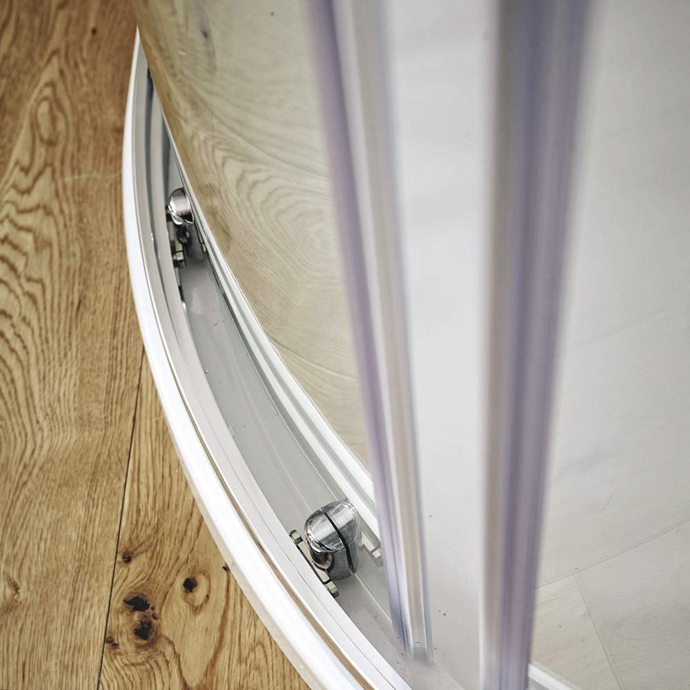 Luxe81 S6 Chrome Double Door Offset Quadrant Shower Enclosure with Tray