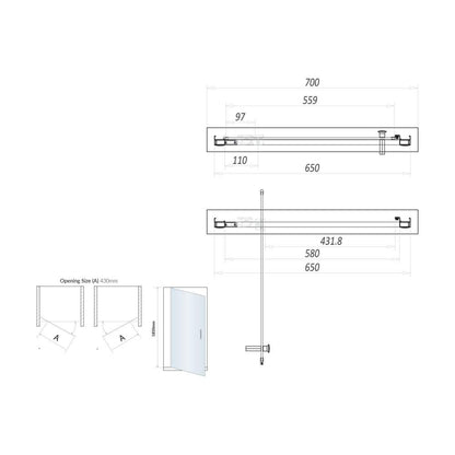 Luxe81 S6 Chrome Pivot Shower Door