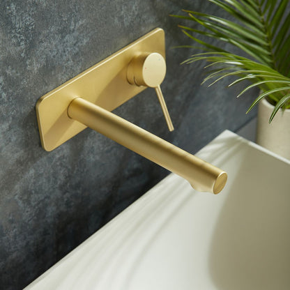 Vado Safari Lever Wall Mounted Basin Mixer with Square Backplate