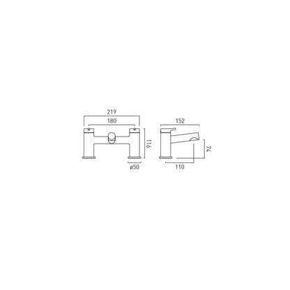 Vado Safari Lever Deck Mounted Bath Mixer