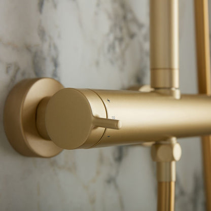 Vado Safari Lever Wall Mounted Exposed Thermostatic Shower Column with MF Handset and Easyfit Brackets