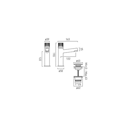 Vado Safari Leverless Cold Start Mono Basin Mixer with Universal Basin Waste