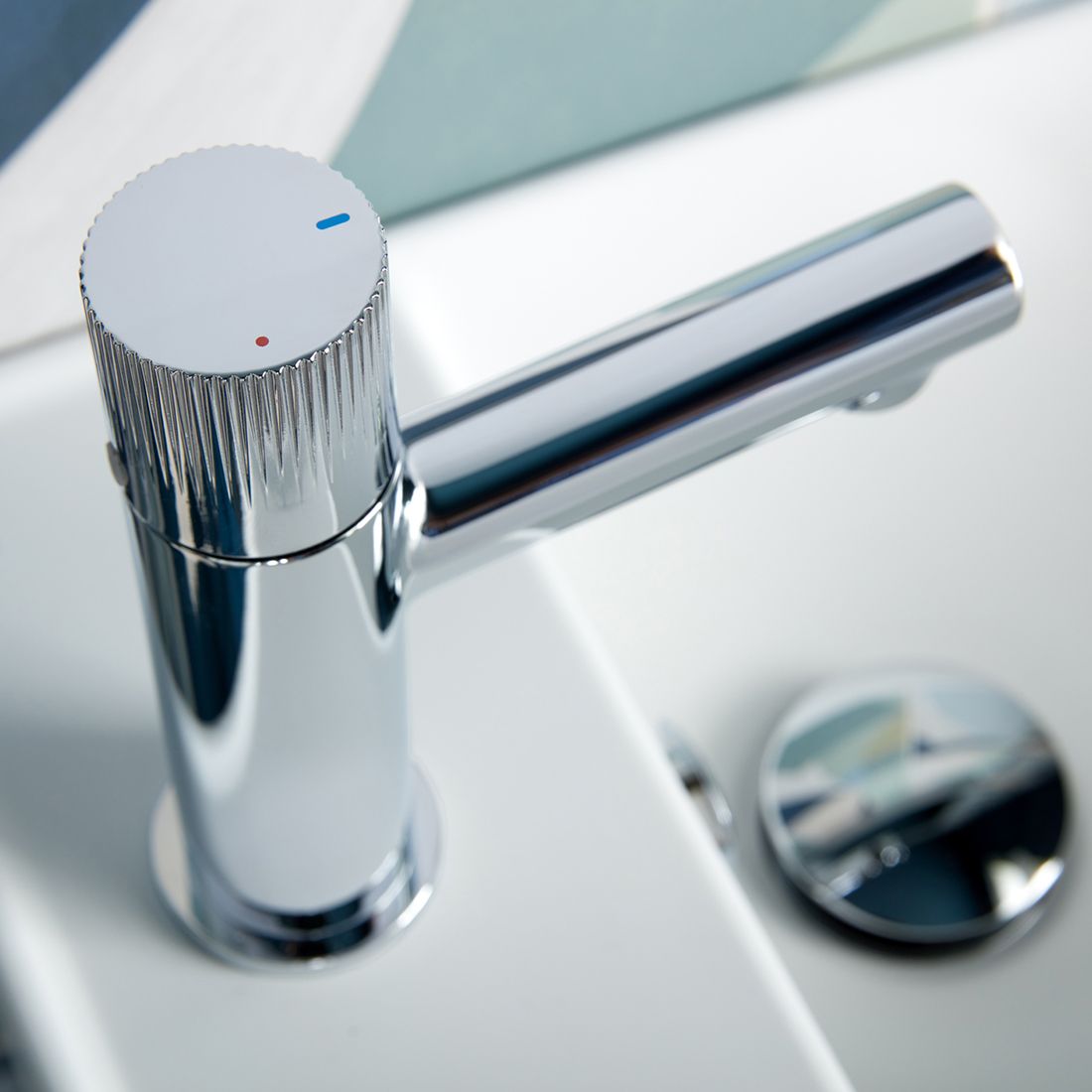Vado Safari Leverless Cold Start Mini Mono Basin Mixer for Low Pressure System with Universal Basin Waste