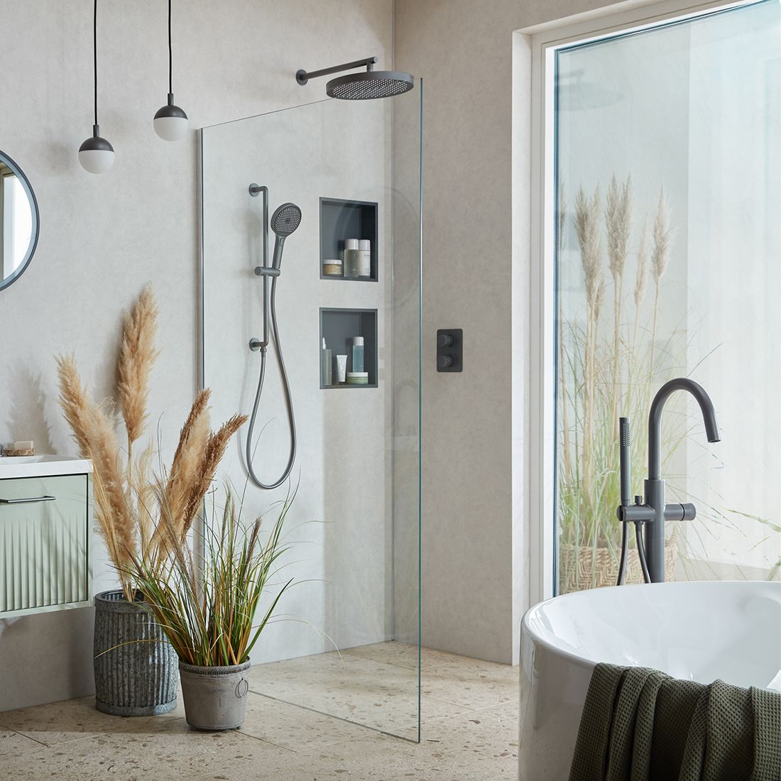 Vado Safari Leverless Freestanding Bath Mixer Tap with Shower Handset