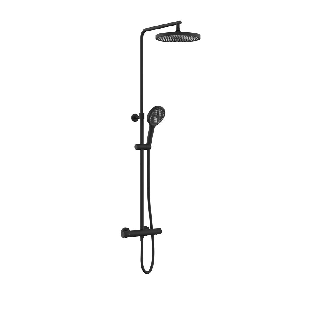 Vado Safari Leverless Wall Mounted Exposed Thermostatic Shower Column with MF Handset and Easyfit Brackets