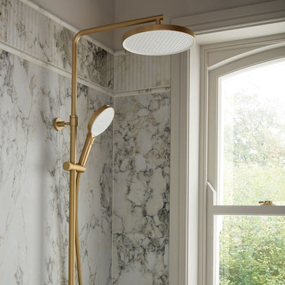 Vado Safari Leverless Wall Mounted Exposed Thermostatic Shower Column with MF Handset and Easyfit Brackets