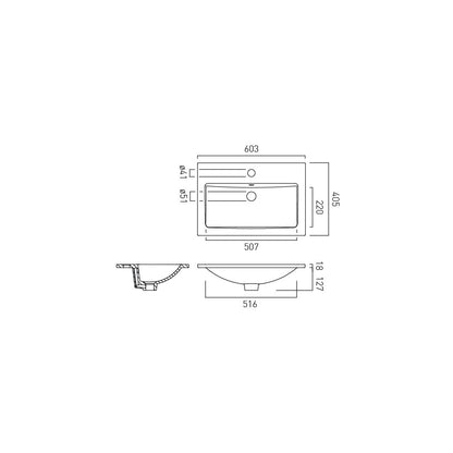 Vado Safari 600mm Ceramic Vanity Basin
