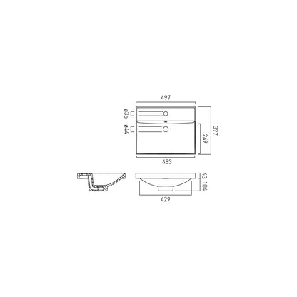 Vado Safari 500mm Mineral Cast Vanity Basin