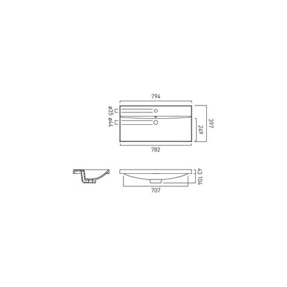 Vado Safari 800mm Mineral Cast Vanity Basin
