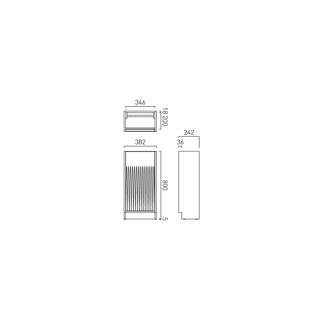 Vado Safari 400mm Fluted Cloakroom unit - Floor Mounted, Left Pull