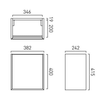 Vado Safari 400mm Smooth Cloakroom Unit - Wall Hung, Left Pull