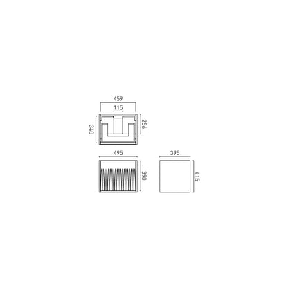 Vado Safari Wall Hung Fluted Vanity Unit