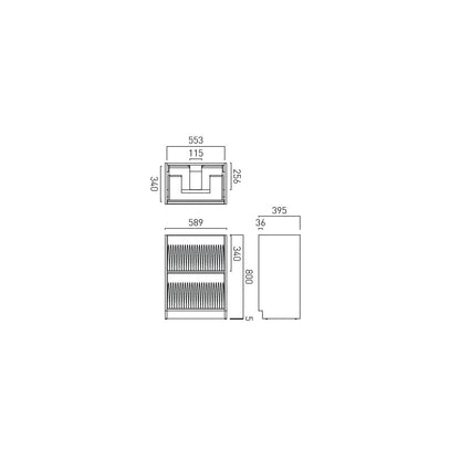 Vado Safari Floor Mounted Fluted Vanity Unit