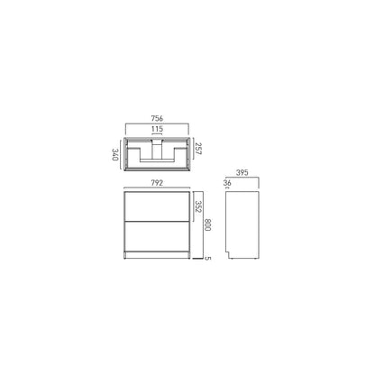 Vado Safari Smooth Vanity Unit - Floor Mounted