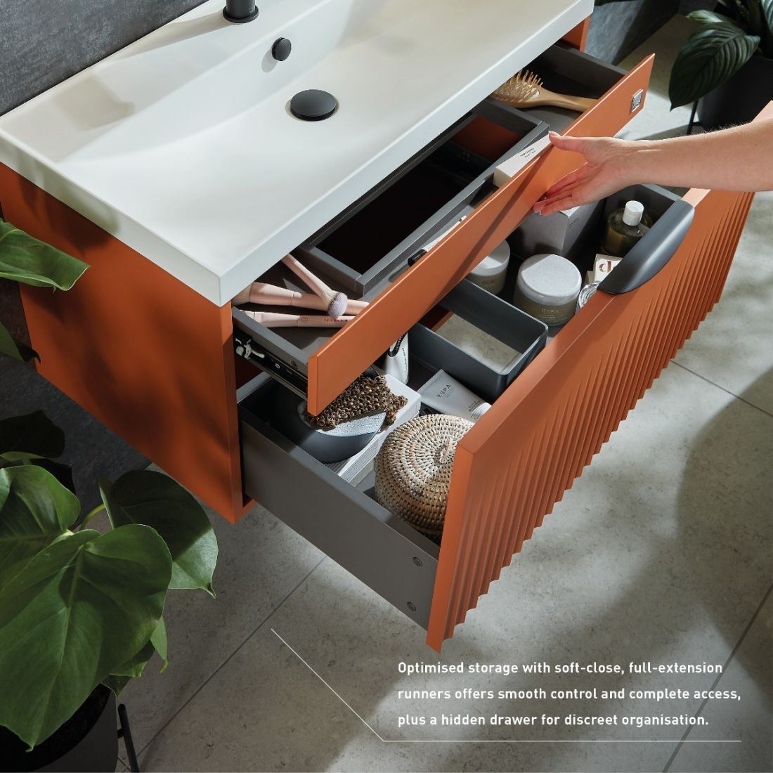 Vado Safari Wall Hung Fluted Vanity Unit