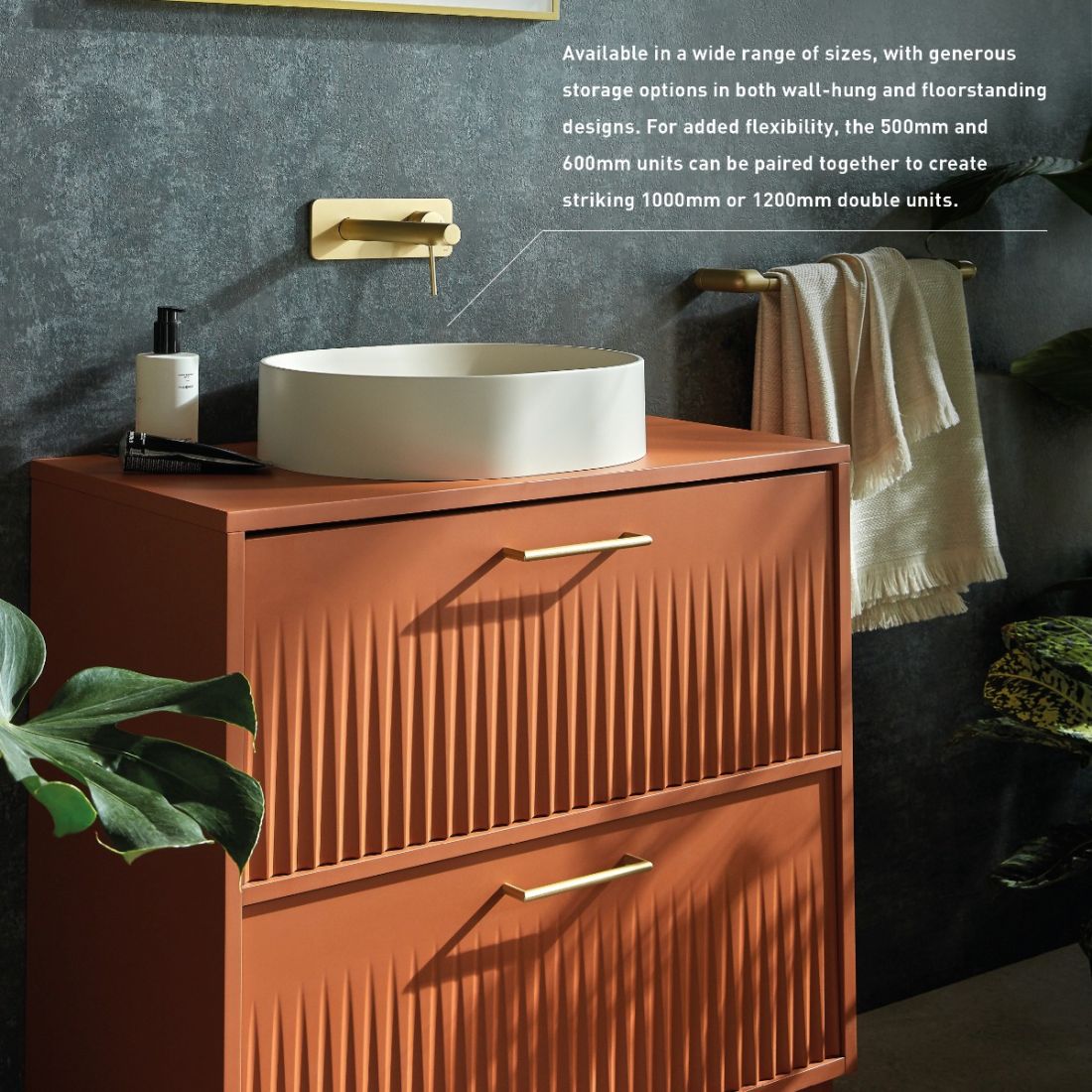 Vado Safari Wall Hung Fluted Vanity Unit