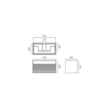 Vado Safari Wall Hung Fluted Vanity Unit