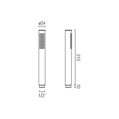 Vado Safari Pencil-Style Handset supplied with 6 l/min Flow Regulator