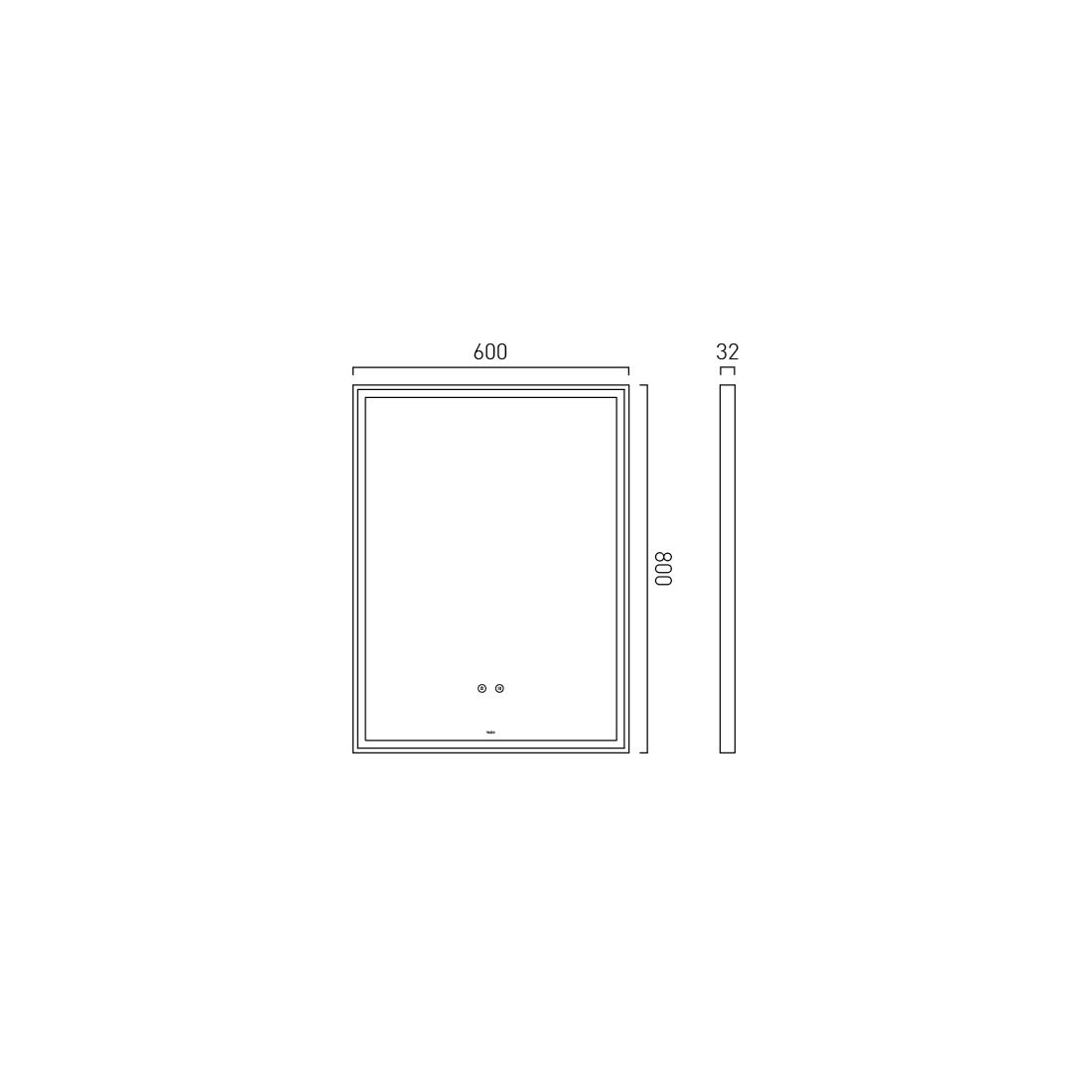 Vado Safari Illuminated Mirror Portrait- Rectangular