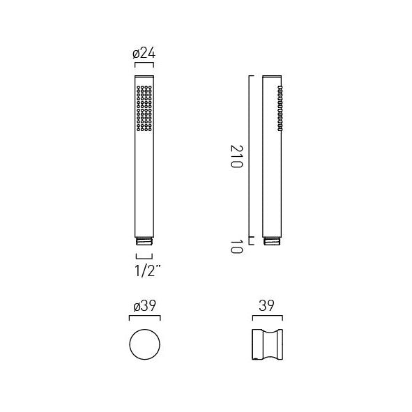Vado Safari Single Function Mini Shower Kit supplied with 6 l/min Flow Regulator