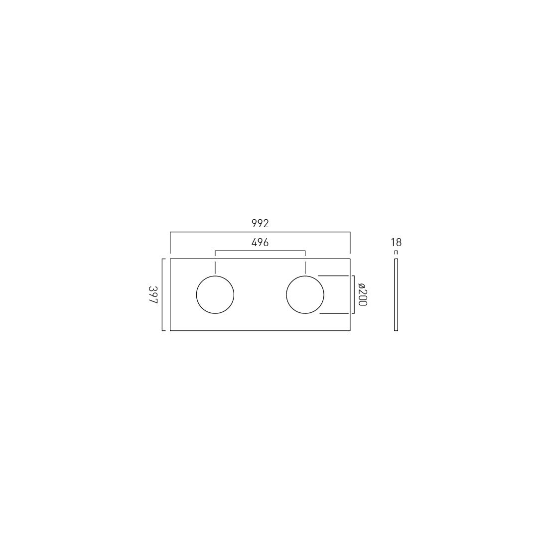 Vado Safari 600mm Worktop