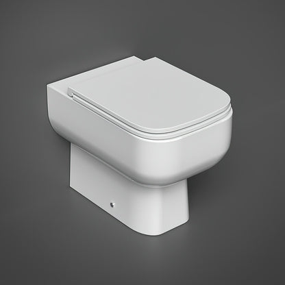 RAK SE16AWHA Series 600 White Back-To-Wall WC Pan With Soft Close Seat