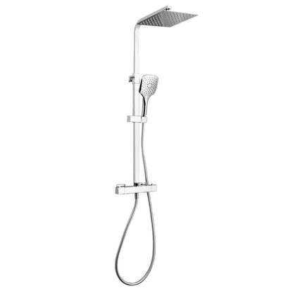 Luxe81 Helier Square Cool Touch Dual Head Rigid Riser Shower