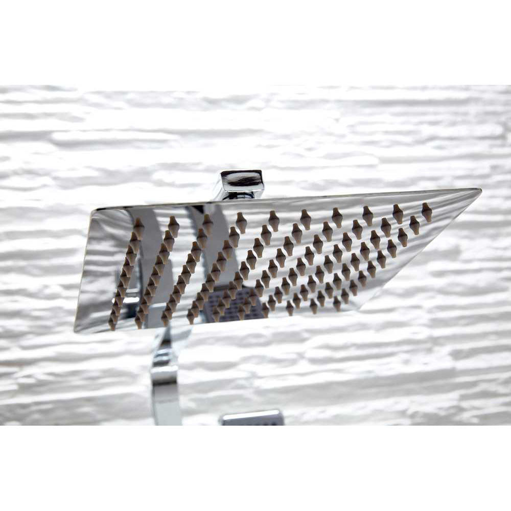 Luxe81 Elliott Square Dual Head Rigid Riser Shower inc Metal Fixed Head