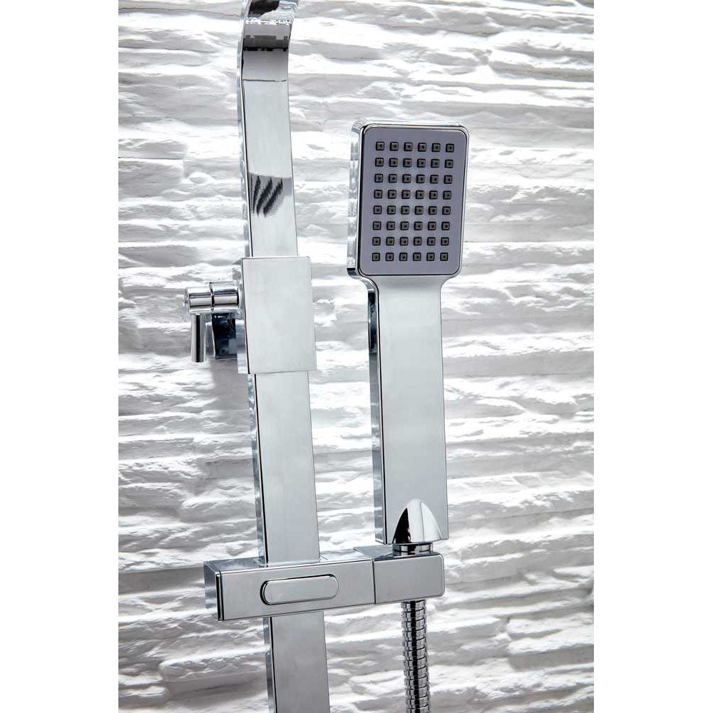 Luxe81 Elliott Square Dual Head Rigid Riser Shower inc Metal Fixed Head