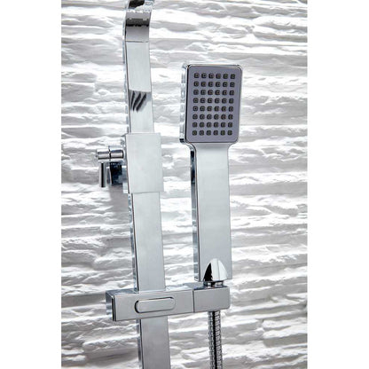 Luxe81 Elliott Square Dual Head Rigid Riser Shower inc Metal Fixed Head