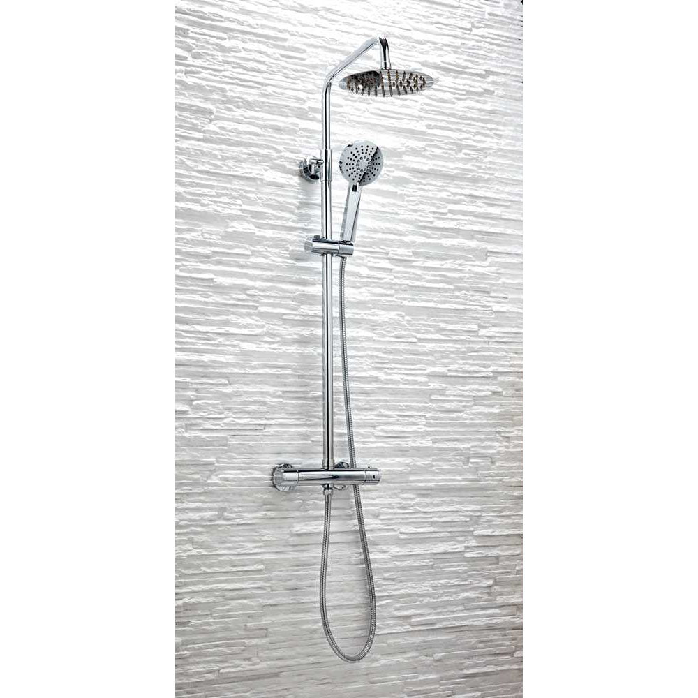 Luxe81 Serena Round Dual Head Thermostatic Shower - Fixed Head and Adjustable Hand Set