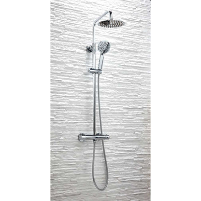 Luxe81 Serena Round Dual Head Thermostatic Shower - Fixed Head and Adjustable Hand Set
