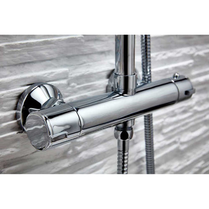 Luxe81 Serena Round Dual Head Thermostatic Shower - Fixed Head and Adjustable Hand Set