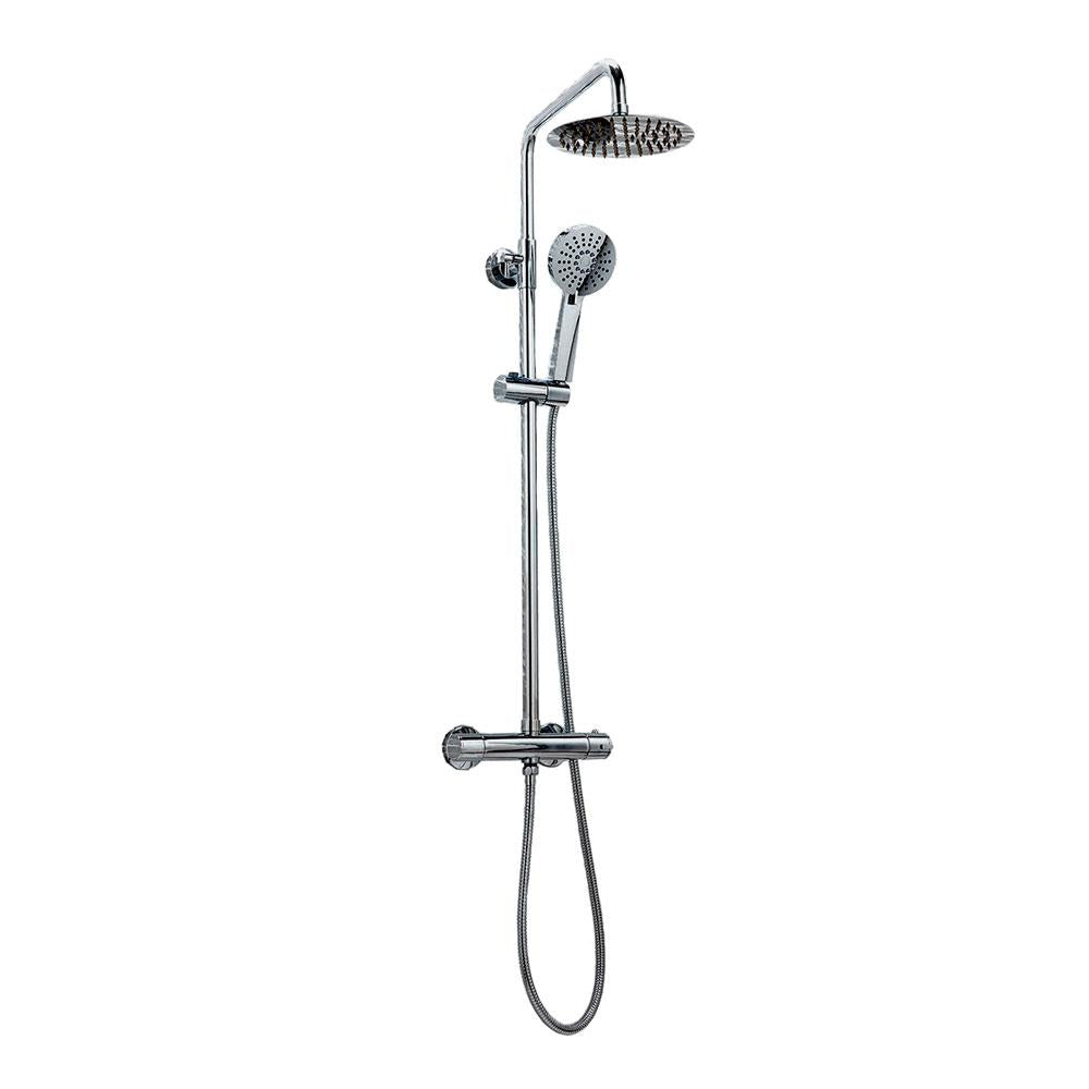 Luxe81 Serena Round Dual Head Thermostatic Shower - Fixed Head and Adjustable Hand Set