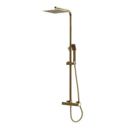 Luxe81 Elliott Square Dual Head Rigid Riser Shower inc Metal Fixed Head
