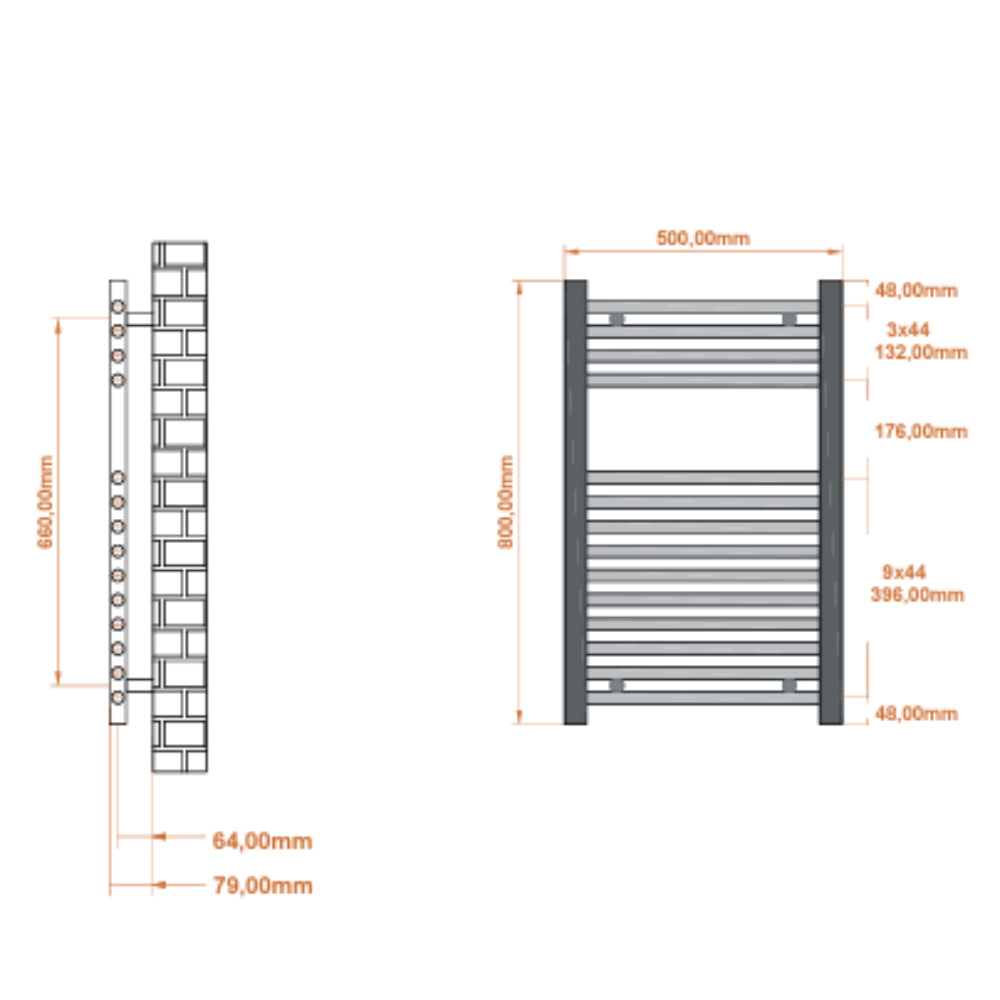 Luxe81 Strive Chrome Towel Radiator