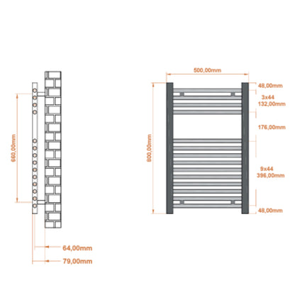 Luxe81 Strive Chrome Towel Radiator