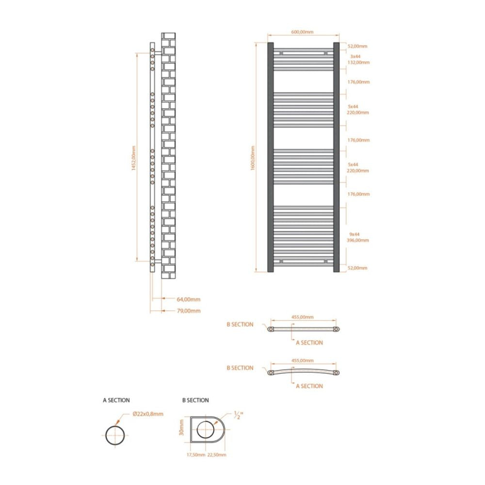 Luxe81 Strive Chrome Towel Radiator
