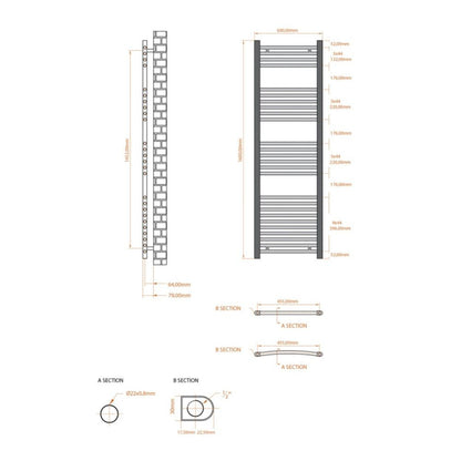 Luxe81 Strive Chrome Towel Radiator
