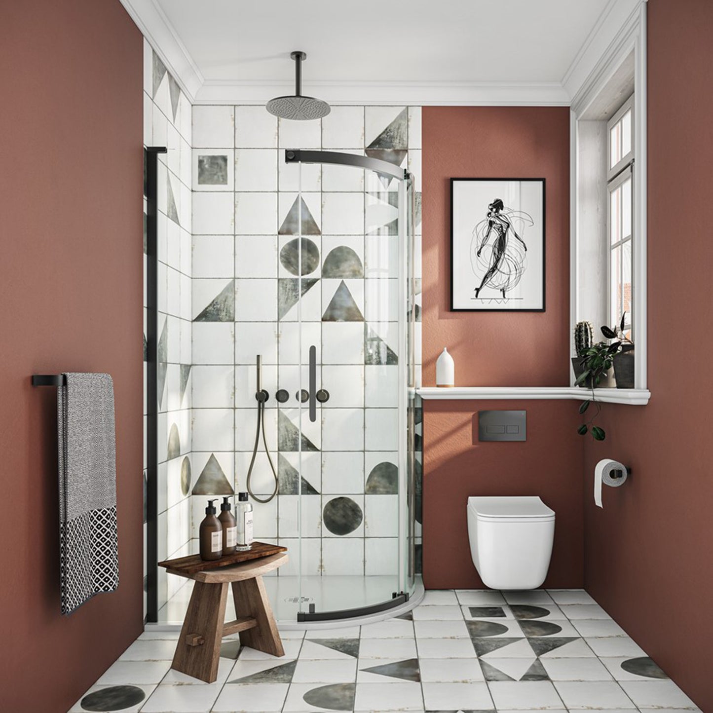 Crosswater Optix OXQSFC10X8_L 10 Offset Quadrant