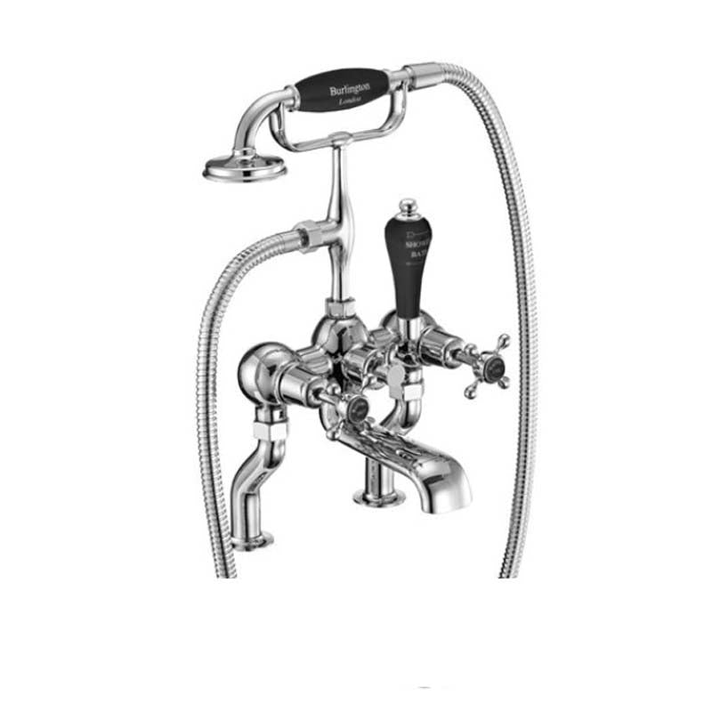 Burlington QT Standard Bath/Shower Mixer (No Heads, Black Indices)