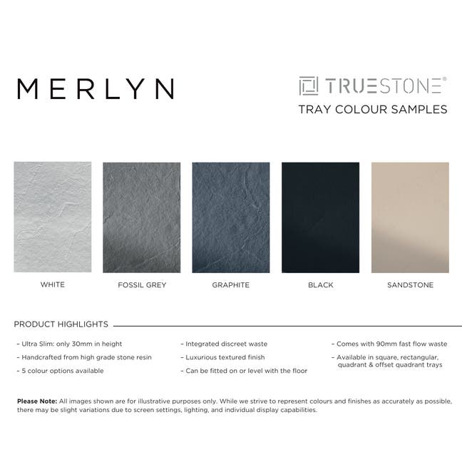 Merlyn Truestone Quadrant Textured Slate Shower Tray 900x 900mm