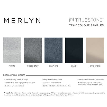 Merlyn Truestone Square Luxurious Textured Shower Trays 900 x 900mm