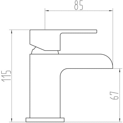 Luxe81 Victoria Mini Mono Basin Mixer Tap with Push Waste